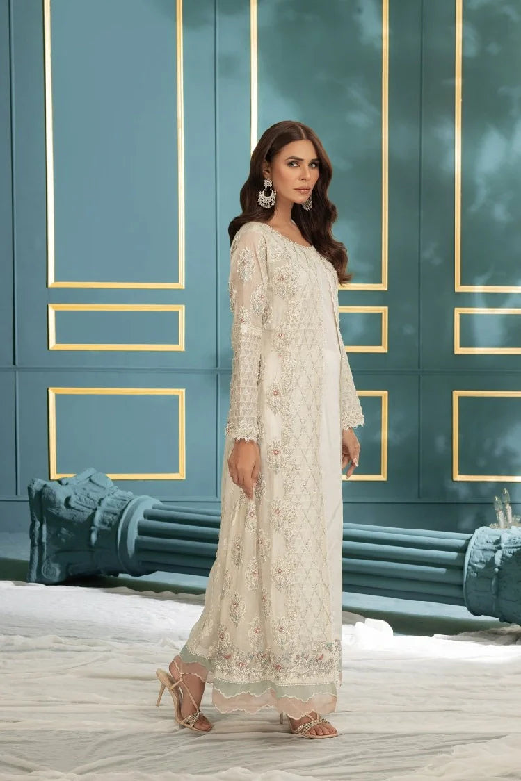 Picture of Manahils - K-194-Roseate Elegance (Off White) - Available at Raja Sahib