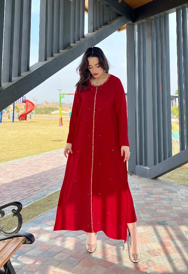 Picture of Manahils - Red Embellished Swarovski - Available at Raja Sahib