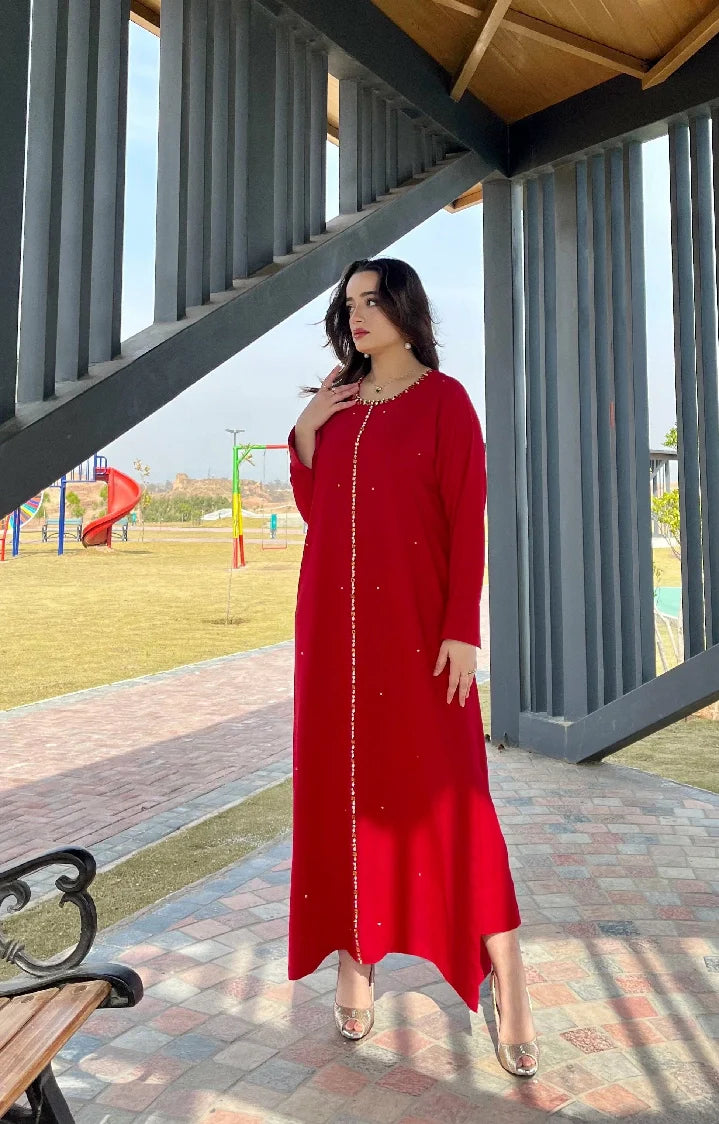 Picture of Manahils - Red Embellished Swarovski - Available at Raja Sahib