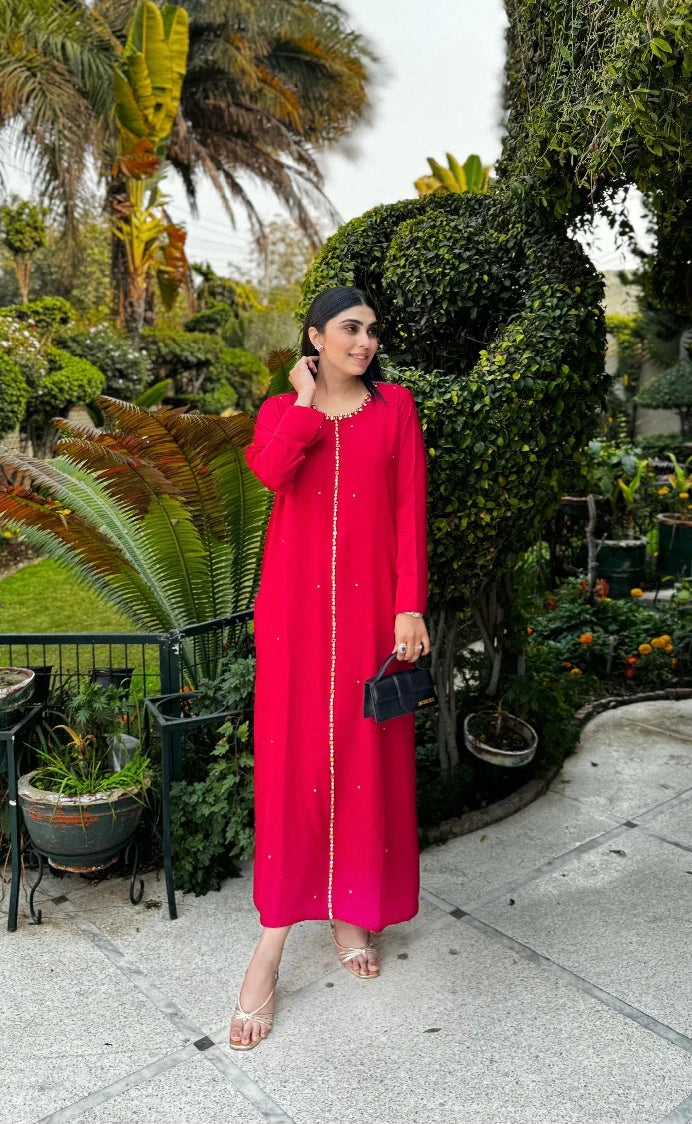 Picture of Manahils - Red Embellished Swarovski - Available at Raja Sahib