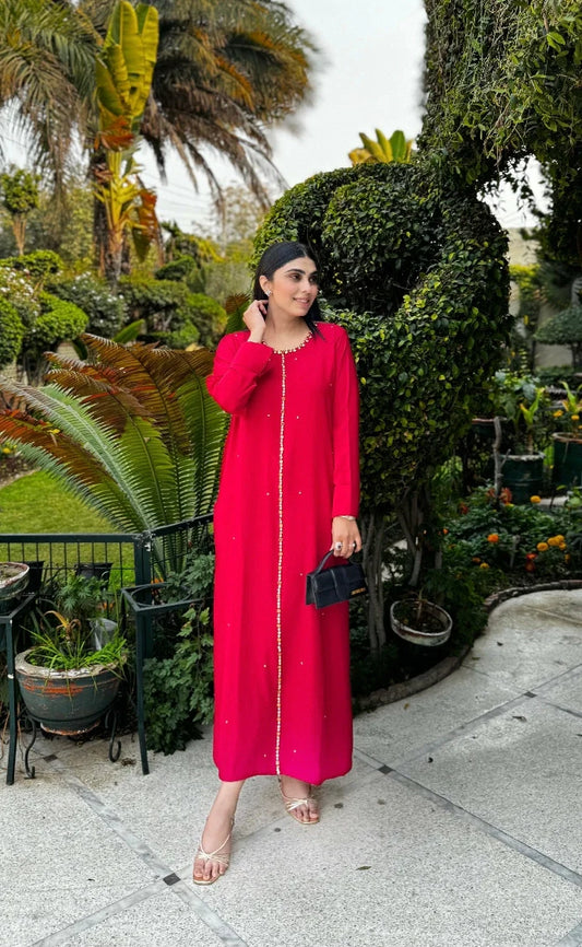 Picture of Manahils - Red Embellished Swarovski - Available at Raja Sahib