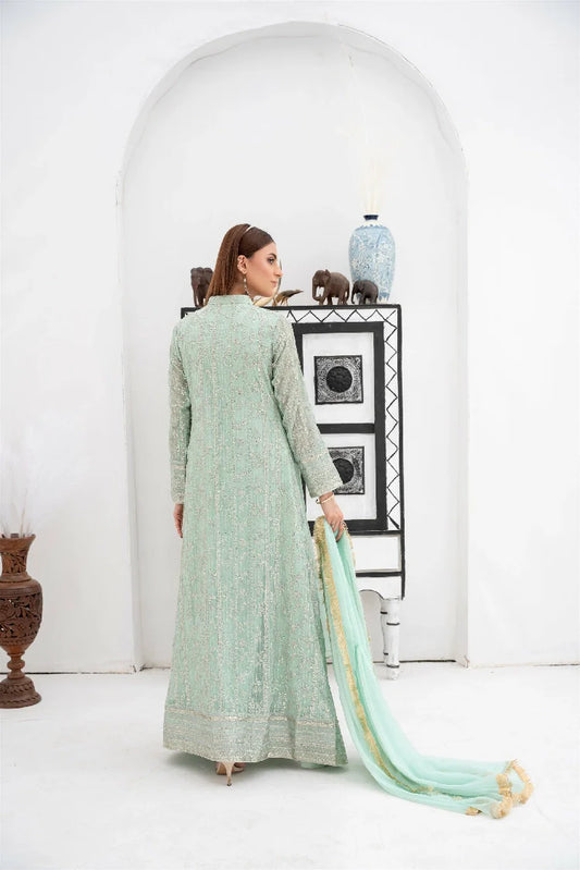 Picture of Manahils - Sw 04-Pastel Green - Available at Raja Sahib