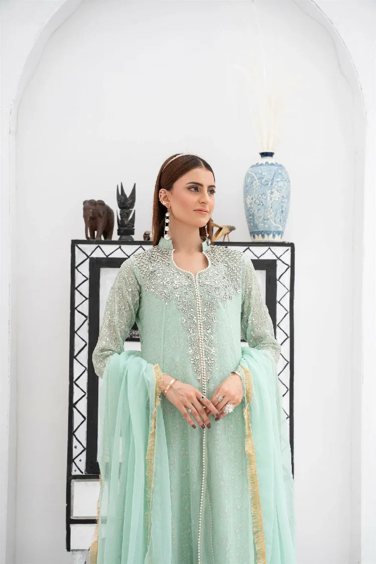 Picture of Manahils - Sw 04-Pastel Green - Available at Raja Sahib
