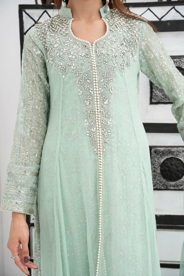 Picture of Manahils - Sw 04-Pastel Green - Available at Raja Sahib