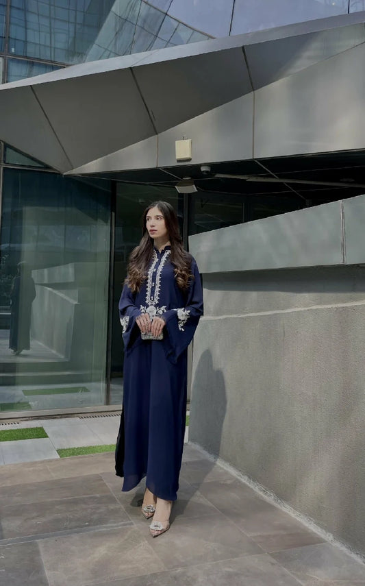 Picture of Manahils - Thread Art Navy - Available at Raja Sahib