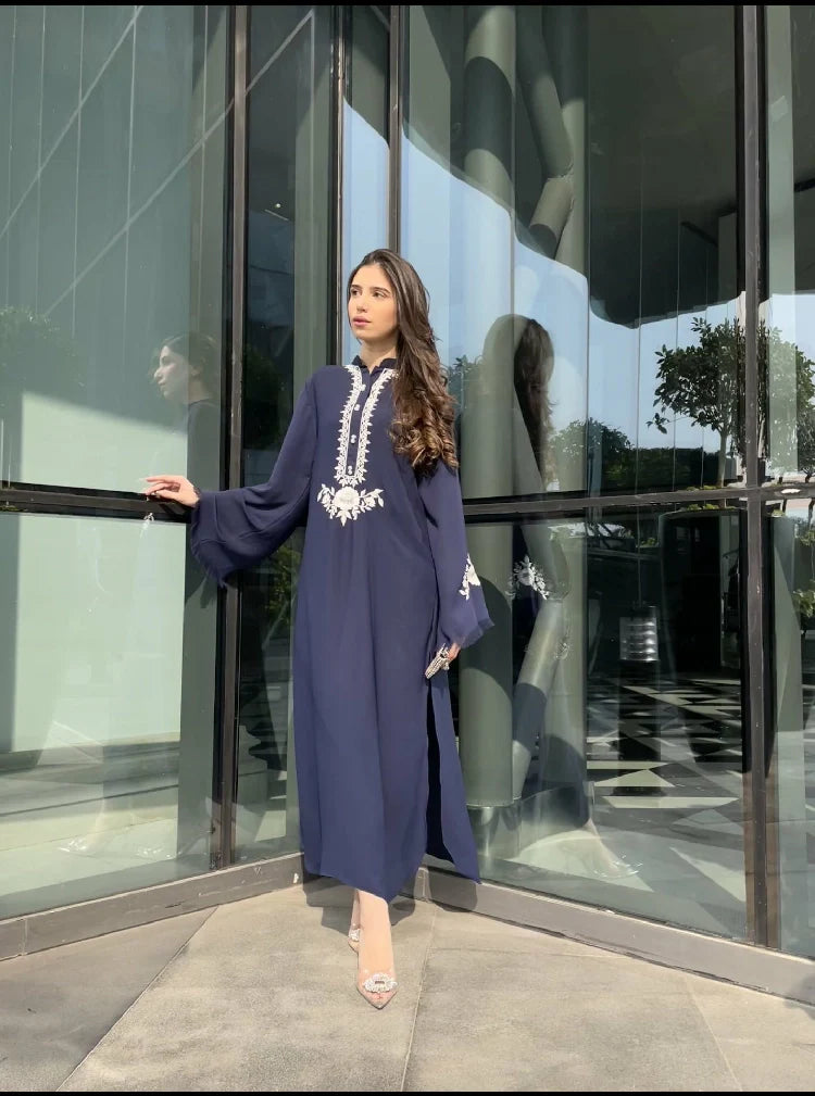 Picture of Manahils - Thread Art Navy - Available at Raja Sahib