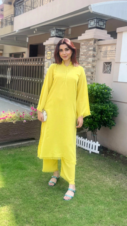 Picture of Manahils - Threaded Love Yellow - Available at Raja Sahib