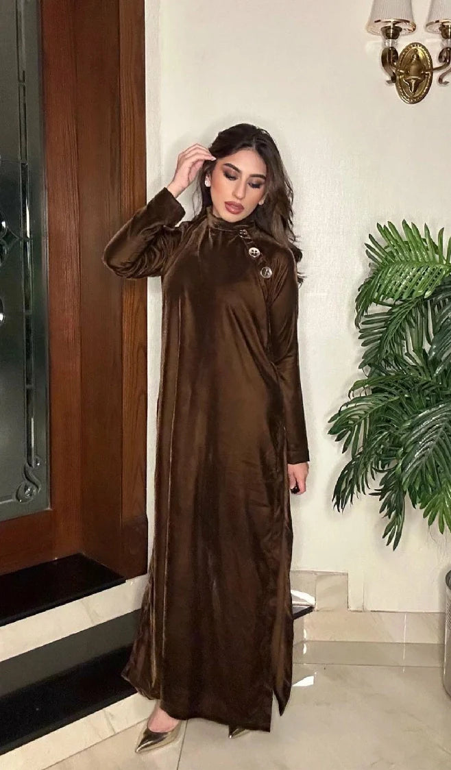 Picture of Manahils - Velvet Tunic Shirt (Pay Now) - Available at Raja Sahib