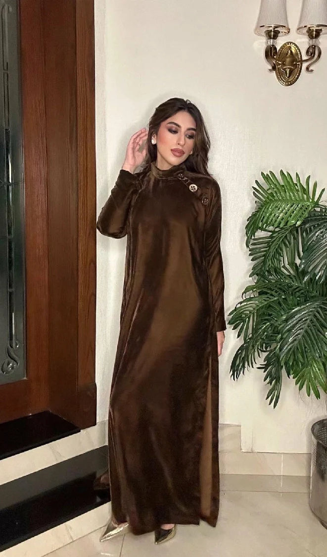 Picture of Manahils - Velvet Tunic Shirt (Pay Now) - Available at Raja Sahib