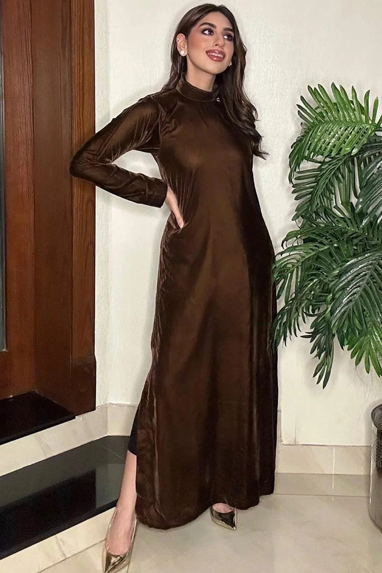 Picture of Manahils - Velvet Tunic Shirt (Pay Now) - Available at Raja Sahib