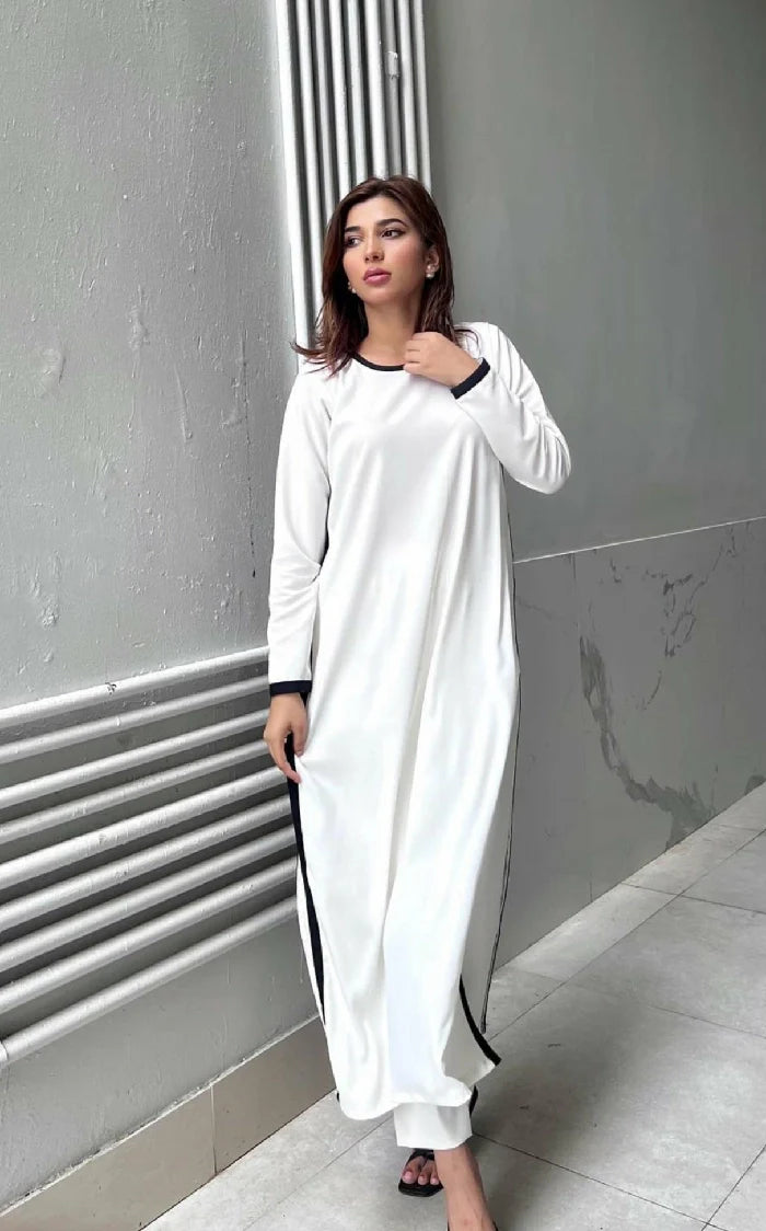 Picture of Manahils - White Basic Two Pc - Available at Raja Sahib