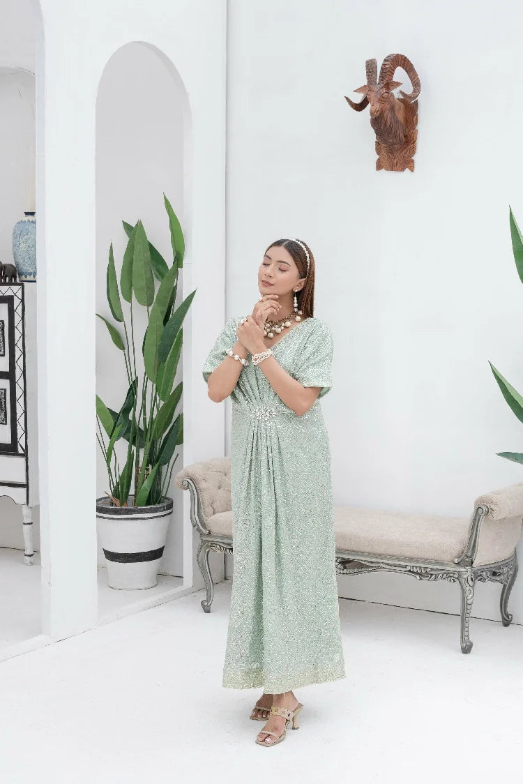 Picture of Manahils - Wa 03-Pastel Green - Available at Raja Sahib