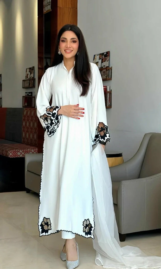 Picture of Manahils - White Premium Scallop - Available at Raja Sahib