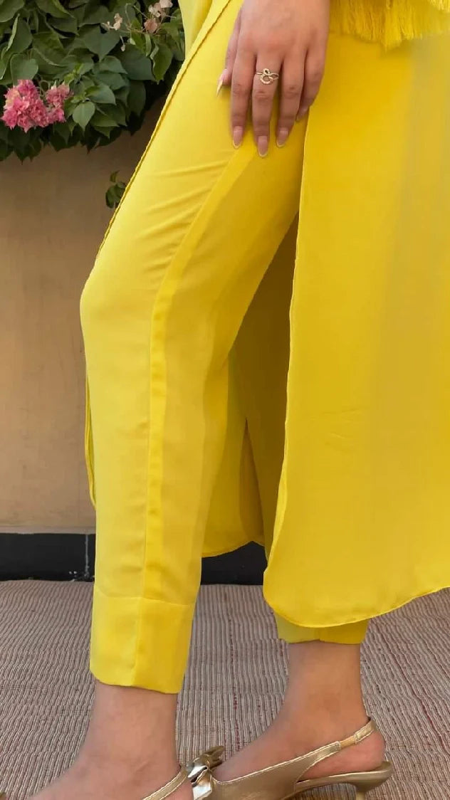 Picture of Manahils - Yellow Ari Embroidered Set - Available at Raja Sahib