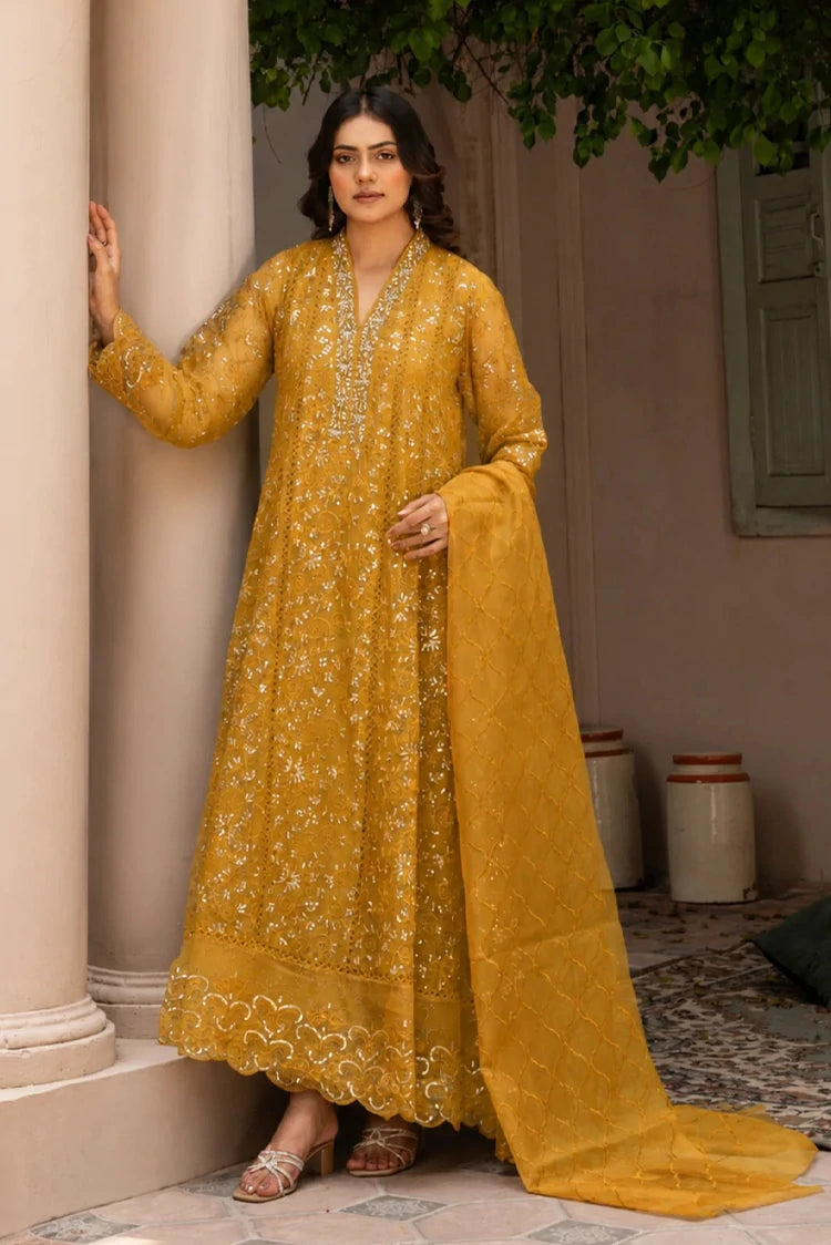 Picture of Manahils - K-151-Mustard - Available at Raja Sahib