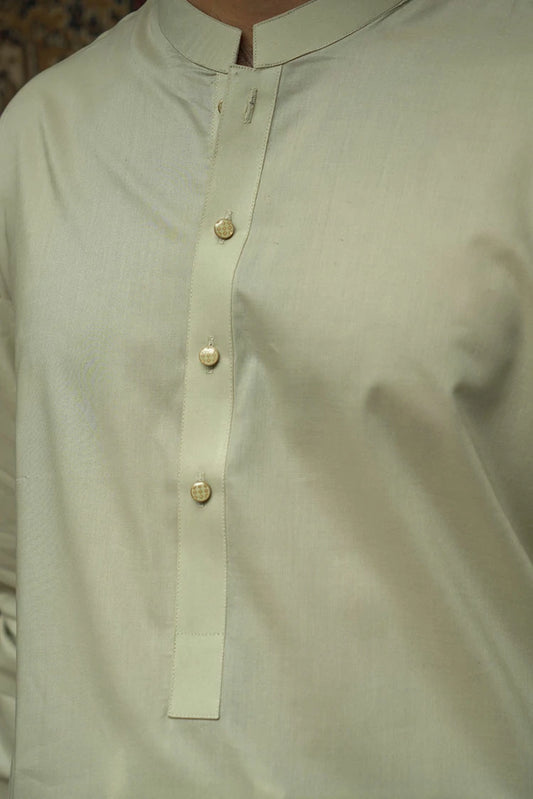 Picture of Maqsood Garments - Greenish Cotton Men's Kameez Shalwar - Available at Raja Sahib