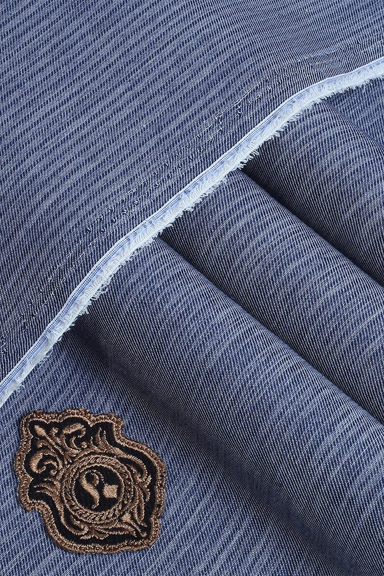 Picture of Fabrich - Signature Melange Cotton - Blue - Available at Raja Sahib