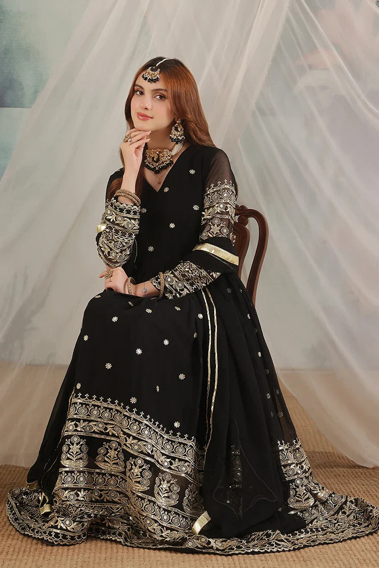 Picture of Alsiyaab - Adaa e Khaas - 3 Piece - Miraal - Black - Available at Raja Sahib