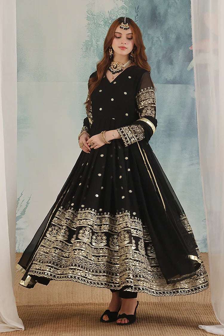 Picture of Alsiyaab - Adaa e Khaas - 3 Piece - Miraal - Black - Available at Raja Sahib