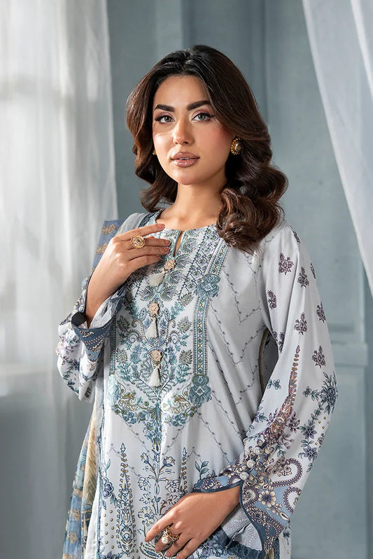 Picture of Meerak - 3 PC Embroidered Linen Pret - Sky Blossom - Available at Raja Sahib