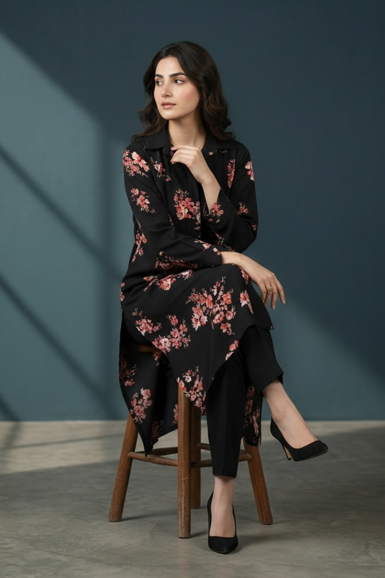 Picture of Manash - Midnight Bloom - 1 Piece - Available at Raja Sahib