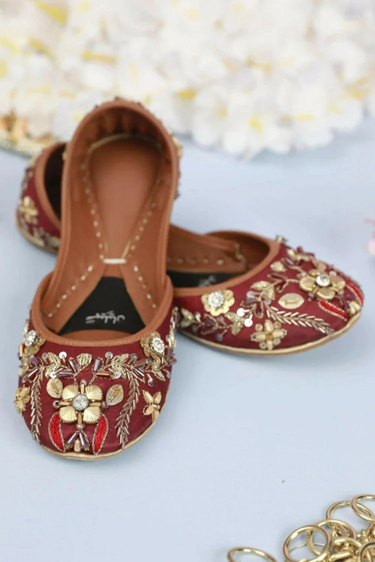 Picture of Saheliyan - Heer Collection - Murghabi Maroon - Available at Raja Sahib