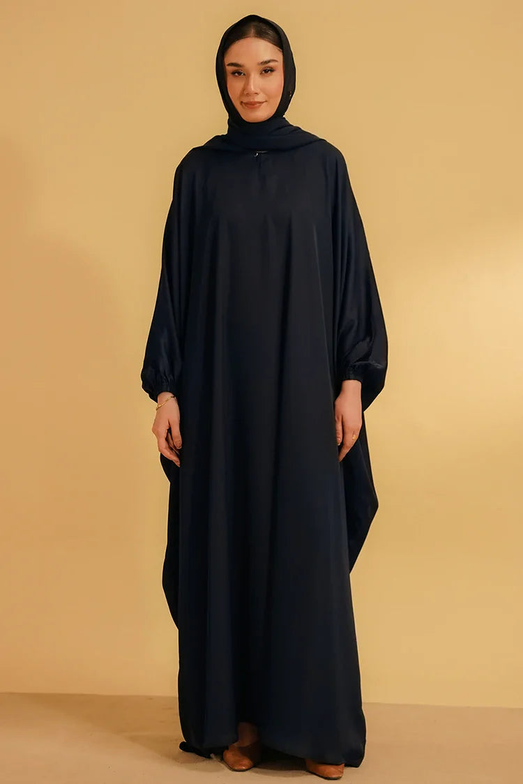 Picture of Divinely Crafted - Kaftan Abaya - Navy - Available at Raja Sahib