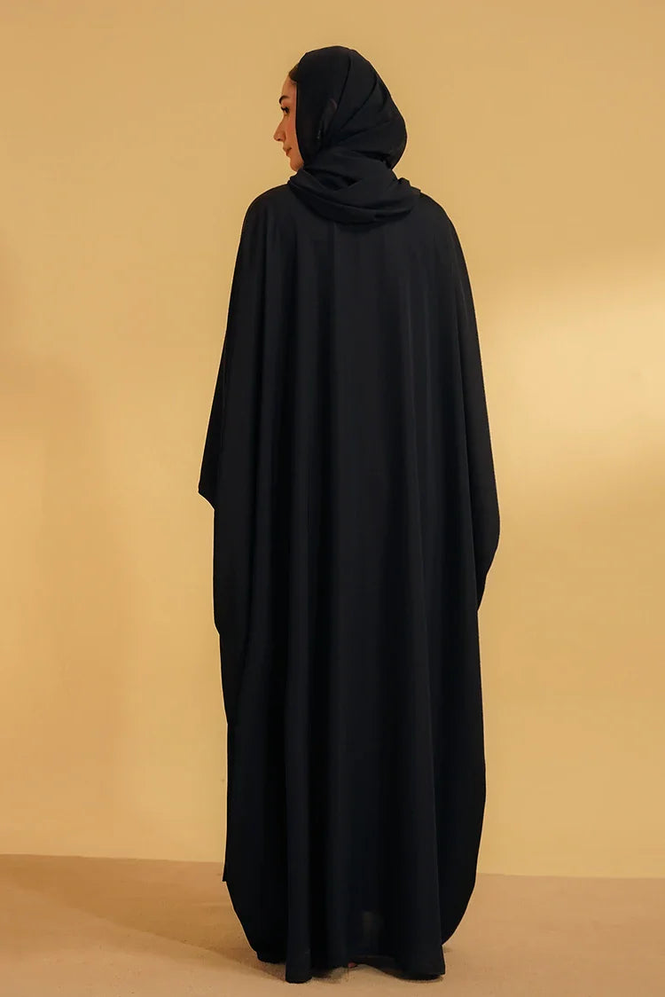 Picture of Divinely Crafted - Kaftan Abaya - Navy - Available at Raja Sahib