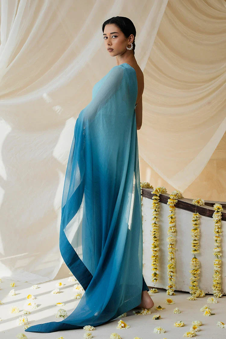 Picture of Nooran's - Renee Saree Collection - Elegant Blue - Available at Raja Sahib