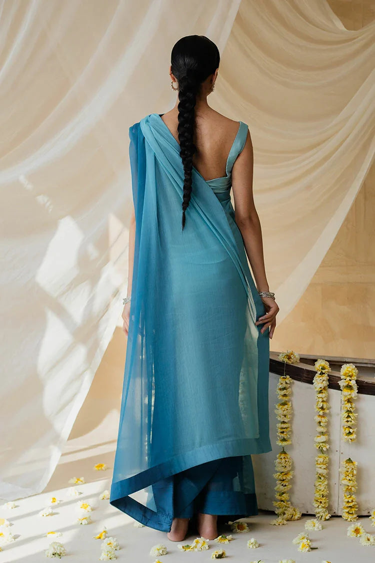 Picture of Nooran's - Renee Saree Collection - Elegant Blue - Available at Raja Sahib
