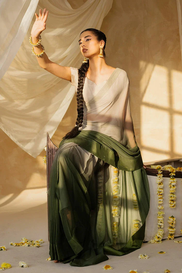Picture of Nooran's - Renee Saree Collection - Graceful Light Green - Available at Raja Sahib