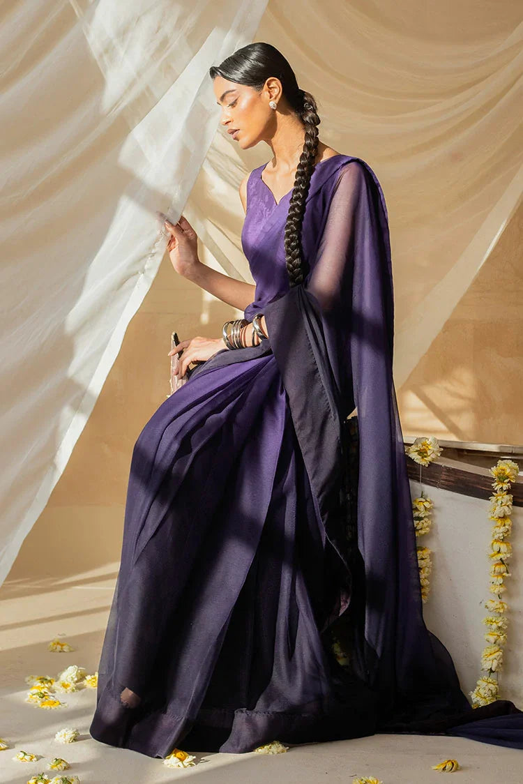 Picture of Nooran's - Renee Saree Collection - Royal Purple - Available at Raja Sahib