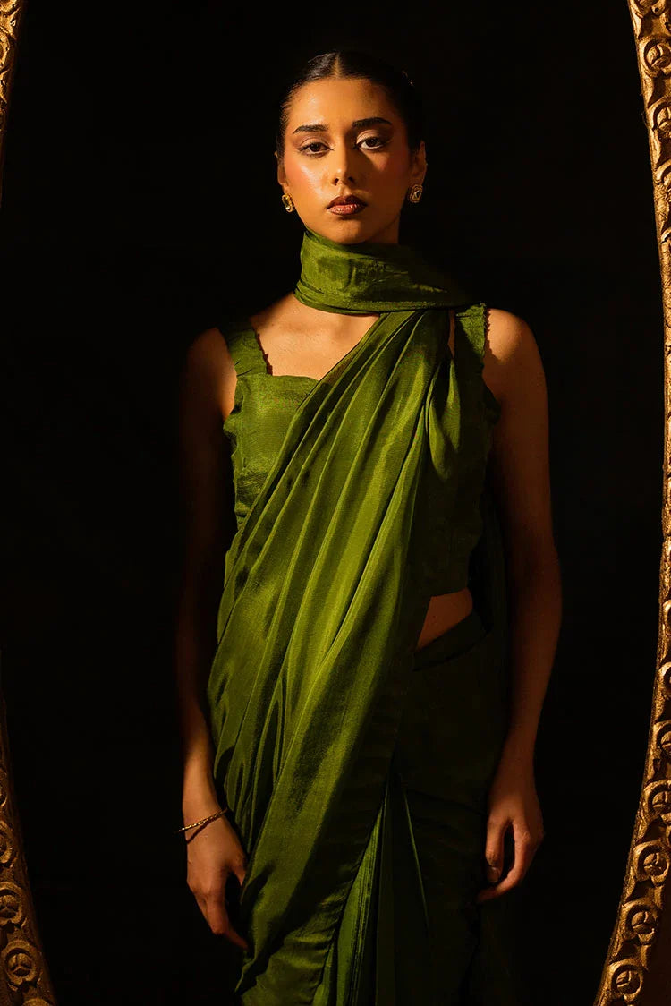 Picture of Nooran's - Renee Saree Collection - Vibrant Green - Available at Raja Sahib