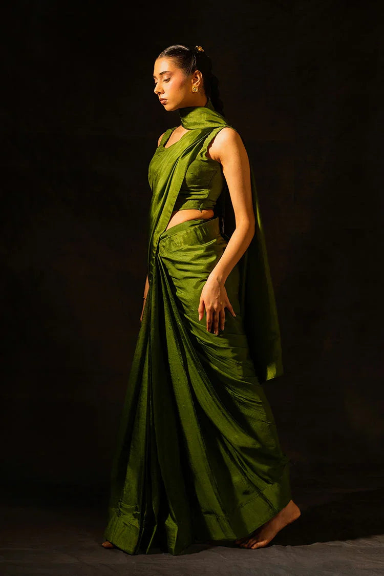 Picture of Nooran's - Renee Saree Collection - Vibrant Green - Available at Raja Sahib