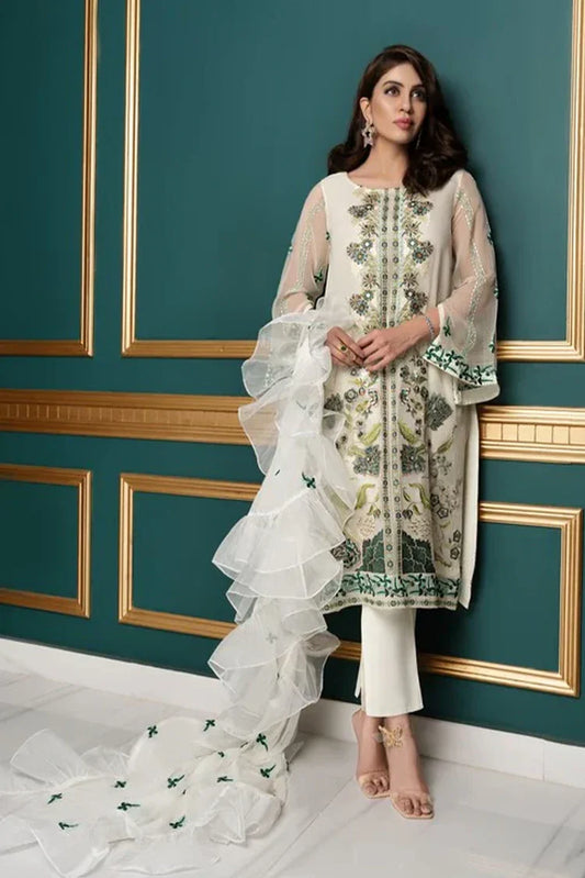 Picture of Nooran's - Shahnai - Saorsa - Off White - Available at Raja Sahib