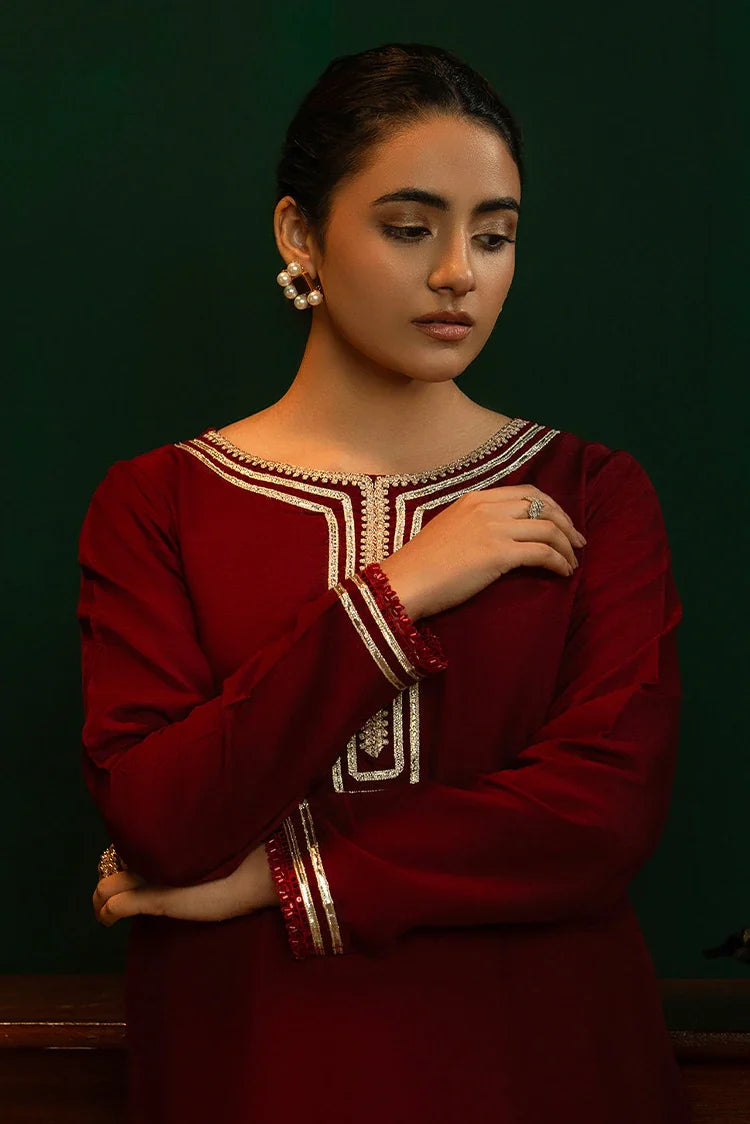 Picture of Noosh - Basic Formals - 2 PC - Fire Brick - Available at Raja Sahib