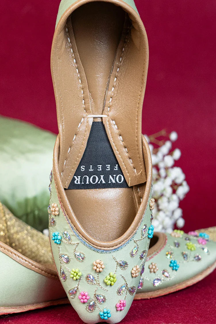 Picture of On Your Feets - Shahnama Collection - Mint Blossom - Available at Raja Sahib