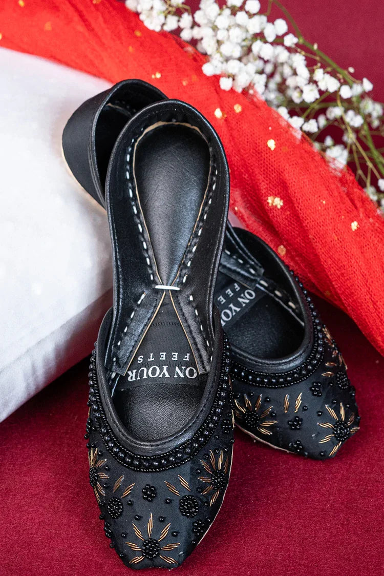 Picture of On Your Feets - Shahnama Collection - Snow flake (Black) - Available at Raja Sahib