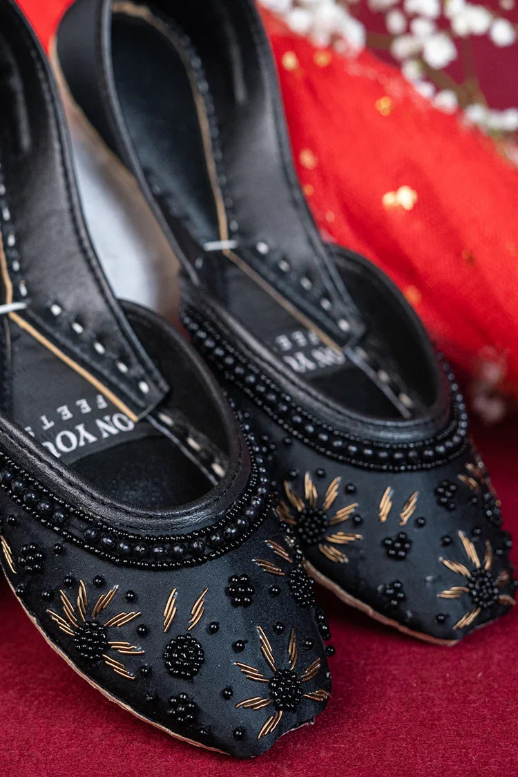 Picture of On Your Feets - Shahnama Collection - Snow flake (Black) - Available at Raja Sahib