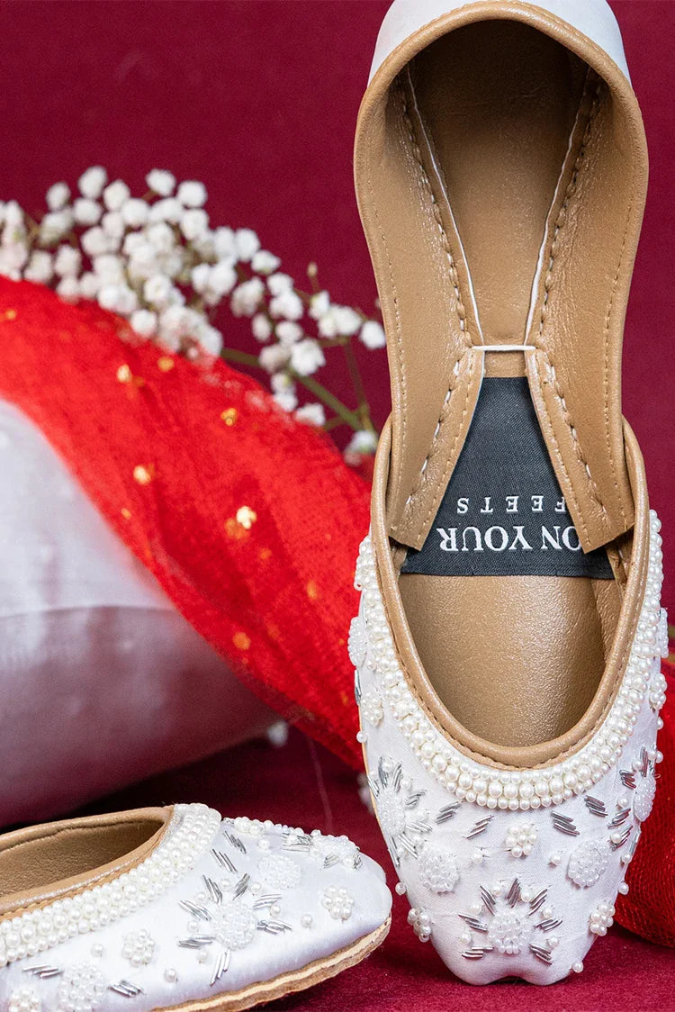 Picture of On Your Feets - Shahnama Collection - Snow flake (White) - Available at Raja Sahib