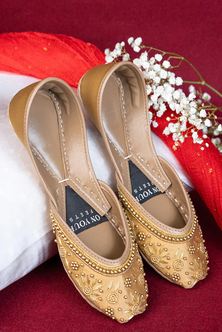 Picture of On Your Feets - Shahnama Collection - Snow flake (Gold) - Available at Raja Sahib