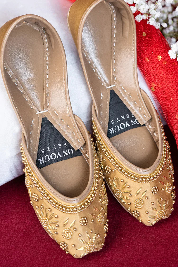Picture of On Your Feets - Shahnama Collection - Snow flake (Gold) - Available at Raja Sahib