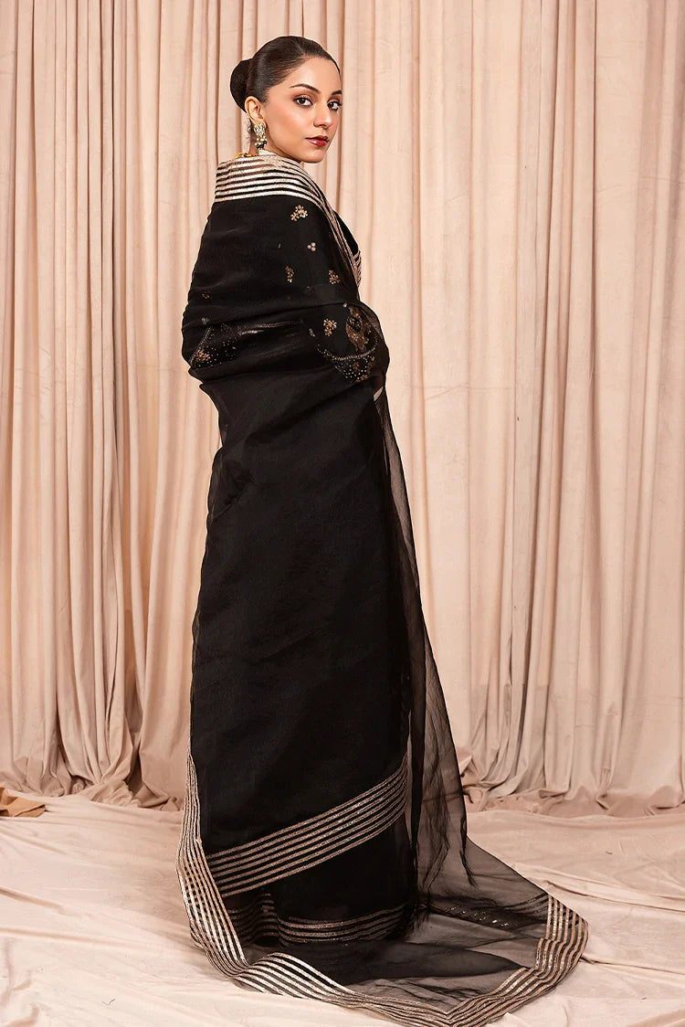 Picture of Stitch Vibes - Marli Onyx Sari - 3 Piece - ORR6342 - Available at Raja Sahib