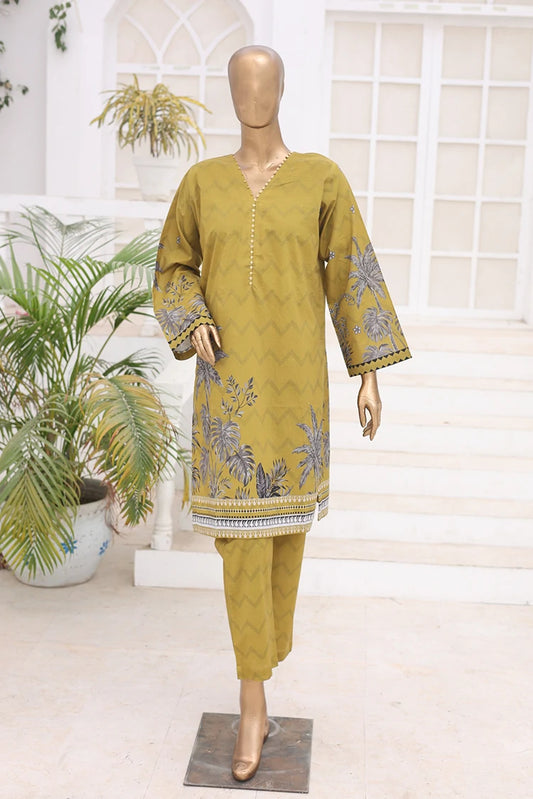 Suntex Fabrics - 2 Piece - Printed Lawn Suit - Mustard