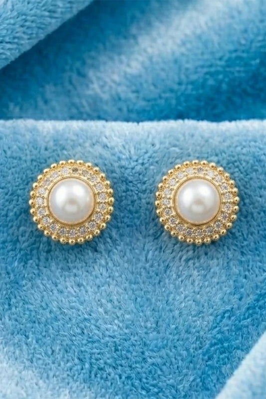 Pastels - Royal Halo Pearl Earrings - [A]E572