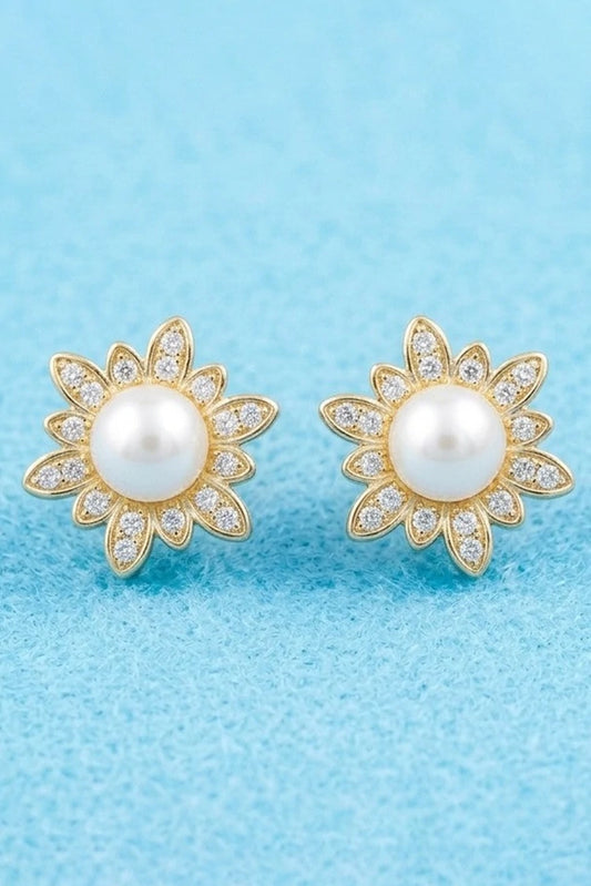 Pastels - Sunflower Pearl Earrings - [A]E574