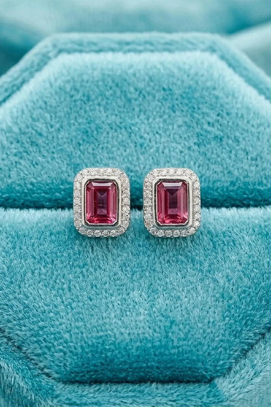 Pastels - Crystal Ruby Velvet Earrings - [A]E603