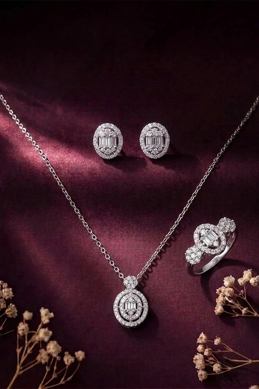 Pastels - White Velvet Trio Set - [A]S076