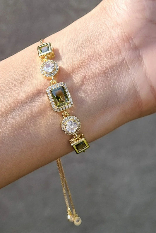 Picture of Pastels - Green Gemstone Charm Bracelet - [H]B113 - Available at Raja Sahib