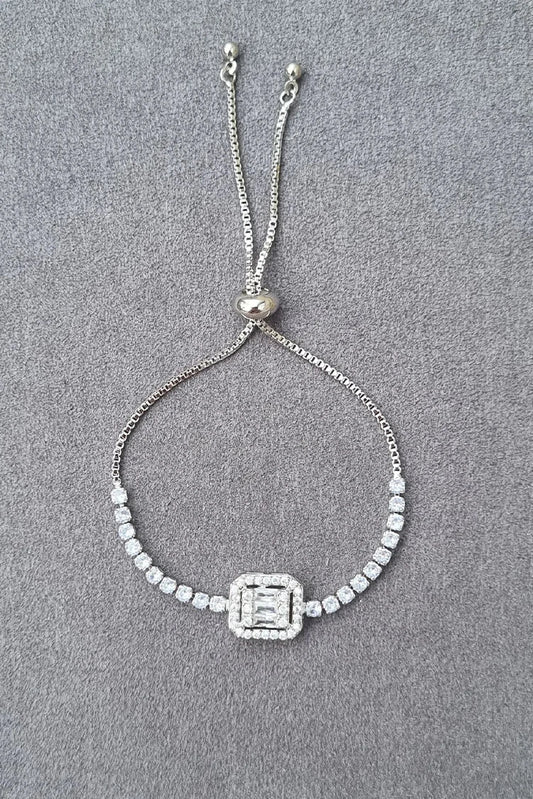Picture of Pastels - Classic Silver Tennis Bracelet - [H]B134 - Available at Raja Sahib